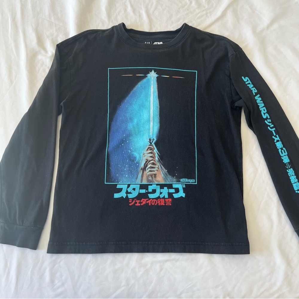 GAP Black Star Wars Kids Long Sleeve Shirt